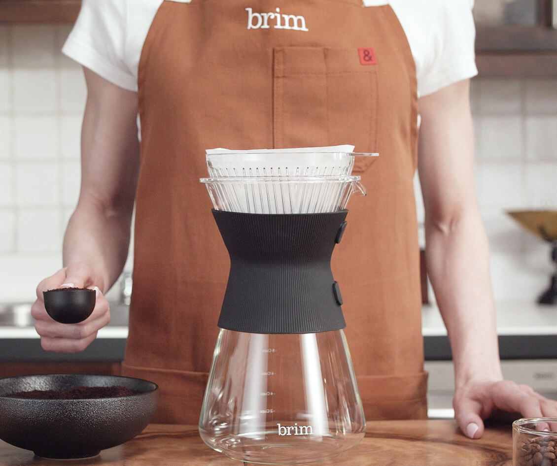 brim 8 Cup Pour Over Coffee Maker Kit, Simply Make Rich, Full-Bodied Coffee  Every Time, Set Includes Glass Carafe, SCA Measuring Scoop, Silicone